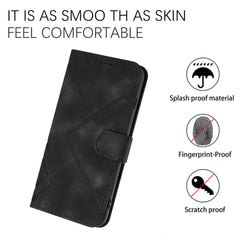 For iPhone 16 Wallet Case Line Imprinted PU Leather Phone Cover with Strap - TechGearPal