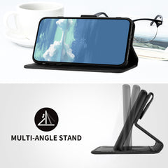 For iPhone 16 Wallet Case Line Imprinted PU Leather Phone Cover with Strap - TechGearPal