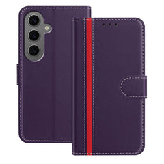 For Samsung Galaxy S24+ Phone Cases Wallet Stand Color Splicing Leather Cover with Magnetic Clasp