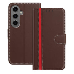 For Samsung Galaxy S24+ Phone Cases Wallet Stand Color Splicing Leather Cover with Magnetic Clasp
