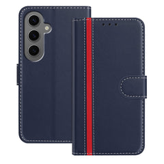 For Samsung Galaxy S24+ Phone Cases Wallet Stand Color Splicing Leather Cover with Magnetic Clasp