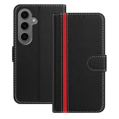 For Samsung Galaxy S24+ Phone Cases Wallet Stand Color Splicing Leather Cover with Magnetic Clasp