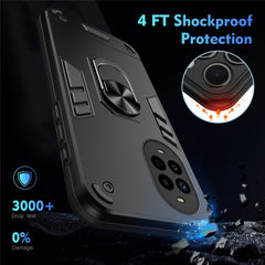 Für Huawei nova 13 Pro 5G Hülle PC + TPU Drop Defend Telefonabdeckung mit Ringständer 