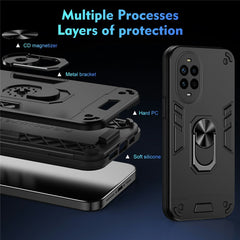 Für Huawei nova 13 Pro 5G Hülle PC + TPU Drop Defend Telefonabdeckung mit Ringständer 