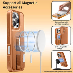 Étui magnétique Caseneo pour iPhone 16 Pro Max, portefeuille bloquant les RFID, housse de téléphone en cuir détachable avec bracelet 