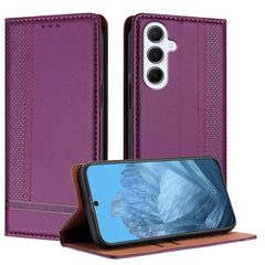 For Samsung Galaxy A26 5G Case L-Shaped Grid Pattern Leather Stand Phone Cover with Card Slots