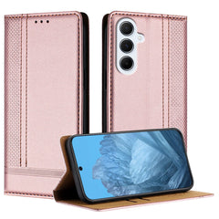 For Samsung Galaxy A26 5G Case L-Shaped Grid Pattern Leather Stand Phone Cover with Card Slots