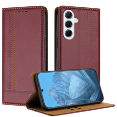 For Samsung Galaxy A26 5G Case L-Shaped Grid Pattern Leather Stand Phone Cover with Card Slots