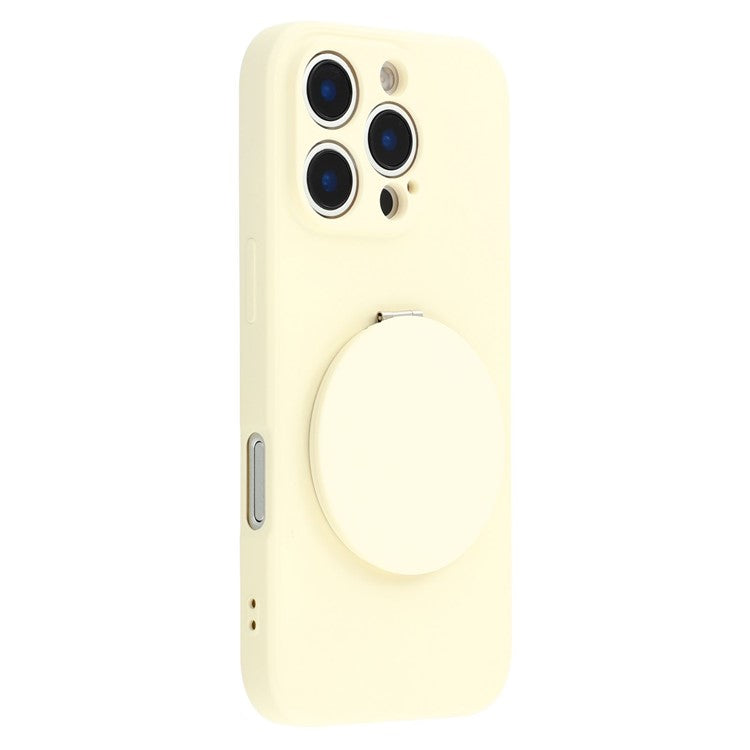 For iPhone 16 Pro Case Straight Edge Protection TPU  + PC Phone Cover with Mirror Kickstand - TechGearPal