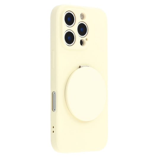 For iPhone 16 Pro Case Straight Edge Protection TPU  + PC Phone Cover with Mirror Kickstand - TechGearPal