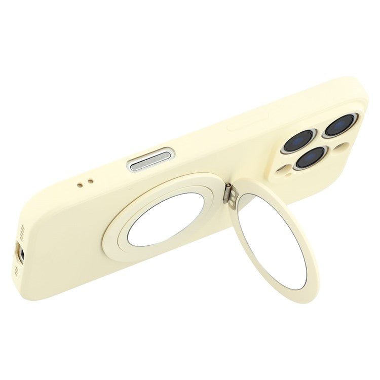 For iPhone 16 Pro Case Straight Edge Protection TPU  + PC Phone Cover with Mirror Kickstand - TechGearPal
