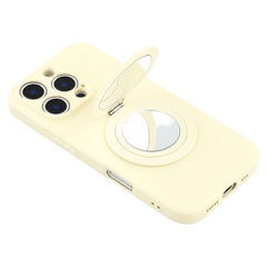 For iPhone 16 Pro Case Straight Edge Protection TPU  + PC Phone Cover with Mirror Kickstand - TechGearPal