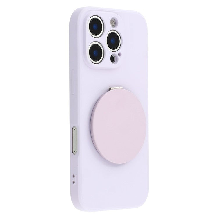For iPhone 16 Pro Case Straight Edge Protection TPU  + PC Phone Cover with Mirror Kickstand - TechGearPal
