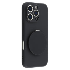 For iPhone 16 Pro Case Straight Edge Protection TPU  + PC Phone Cover with Mirror Kickstand - TechGearPal