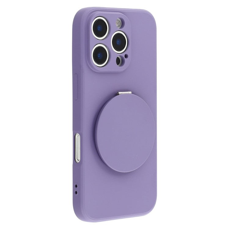 For iPhone 16 Pro Case Straight Edge Protection TPU  + PC Phone Cover with Mirror Kickstand - TechGearPal