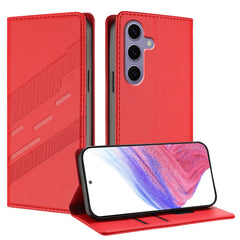 For Samsung Galaxy S25 Phone Cases Punk Style Imprinted Wallet Stand Leather Cover