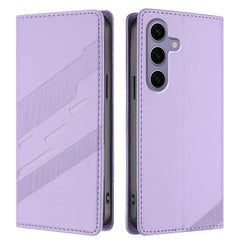 For Samsung Galaxy S25 Phone Cases Punk Style Imprinted Wallet Stand Leather Cover
