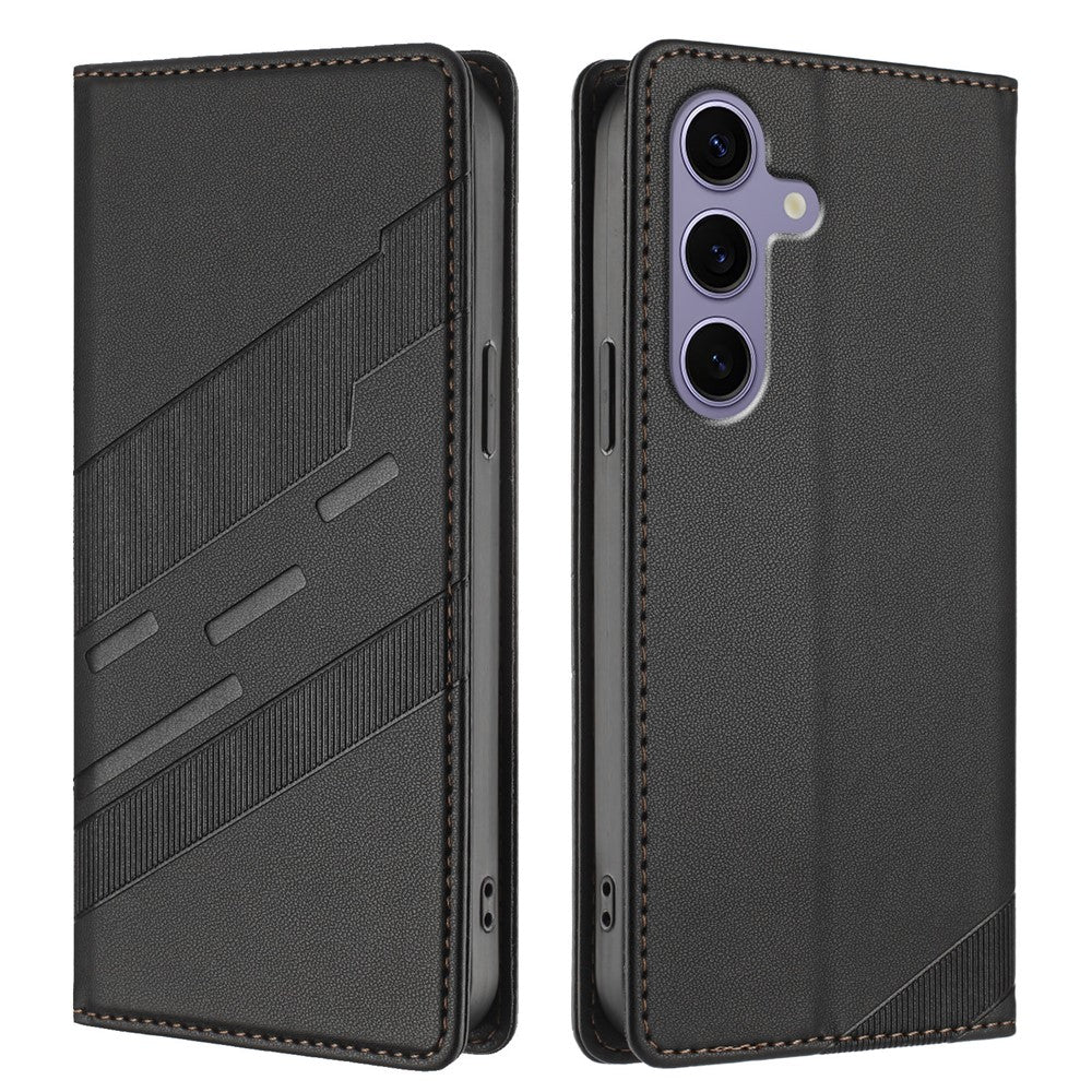 For Samsung Galaxy S25 Phone Cases Punk Style Imprinted Wallet Stand Leather Cover