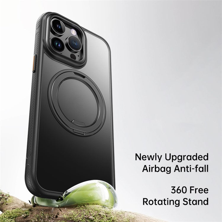 For iPhone 13 Pro Max Magnetic Case Rotating Gear Pivot Kickstand PC + TPU Phone Back Cove - TechGearPal