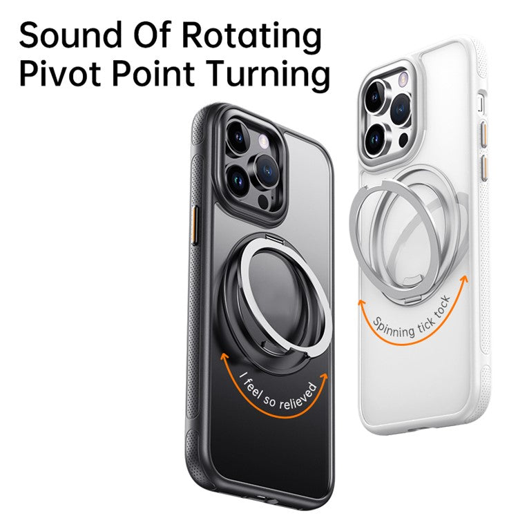 For iPhone 13 Pro Max Magnetic Case Rotating Gear Pivot Kickstand PC + TPU Phone Back Cove - TechGearPal