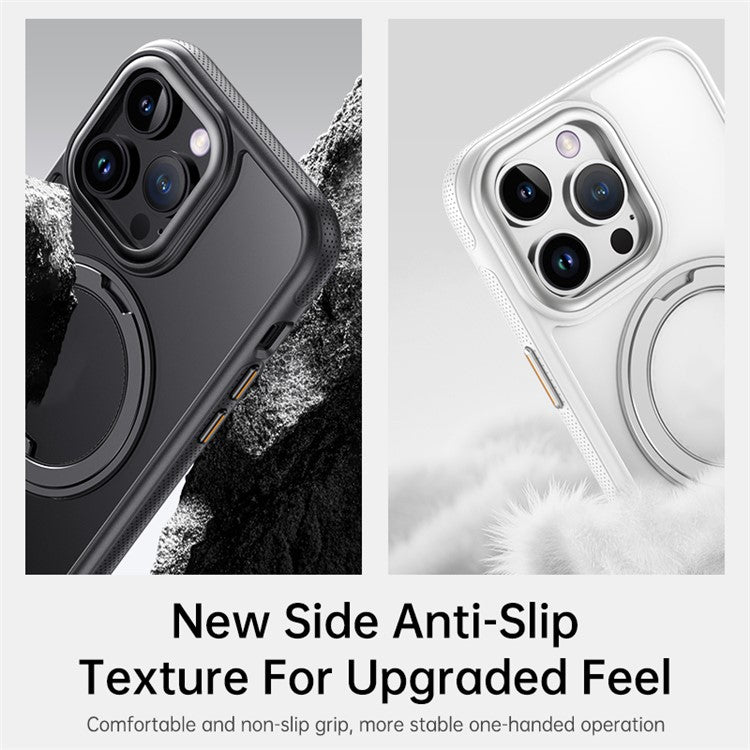 For iPhone 13 Pro Max Magnetic Case Rotating Gear Pivot Kickstand PC + TPU Phone Back Cove - TechGearPal