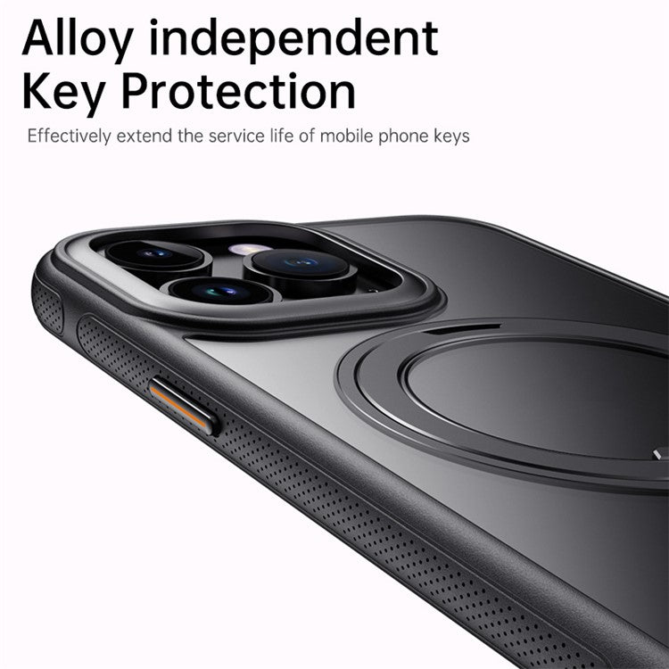 For iPhone 13 Pro Max Magnetic Case Rotating Gear Pivot Kickstand PC + TPU Phone Back Cove - TechGearPal