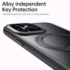For iPhone 13 Pro Max Magnetic Case Rotating Gear Pivot Kickstand PC + TPU Phone Back Cove - TechGearPal
