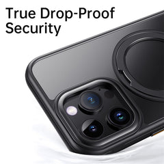 For iPhone 13 Pro Max Magnetic Case Rotating Gear Pivot Kickstand PC + TPU Phone Back Cove - TechGearPal