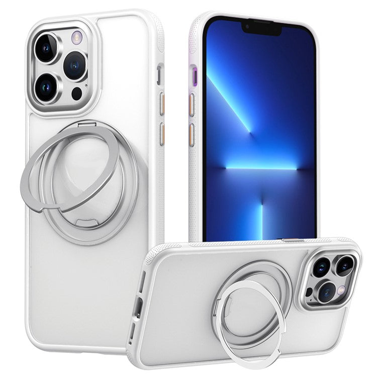 For iPhone 13 Pro Max Magnetic Case Rotating Gear Pivot Kickstand PC + TPU Phone Back Cove - TechGearPal