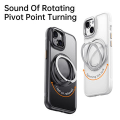 For iPhone 15 Plus  /  14 Plus Magnetic Case Rotating Gear Pivot Kickstand PC + TPU Phone Back Cove - TechGearPal