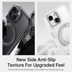 For iPhone 15 Plus  /  14 Plus Magnetic Case Rotating Gear Pivot Kickstand PC + TPU Phone Back Cove - TechGearPal