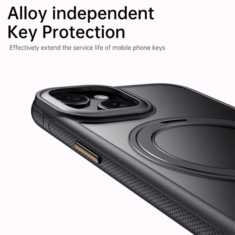 For iPhone 15 Plus  /  14 Plus Magnetic Case Rotating Gear Pivot Kickstand PC + TPU Phone Back Cove - TechGearPal