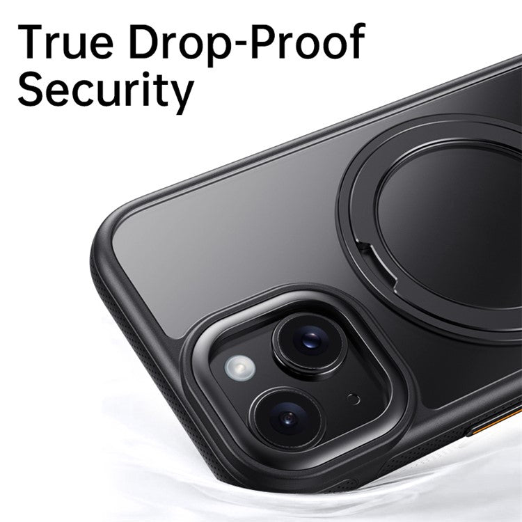 For iPhone 15 Plus  /  14 Plus Magnetic Case Rotating Gear Pivot Kickstand PC + TPU Phone Back Cove - TechGearPal