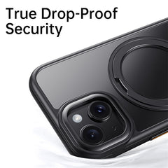 For iPhone 15 Plus  /  14 Plus Magnetic Case Rotating Gear Pivot Kickstand PC + TPU Phone Back Cove - TechGearPal