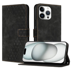 For iPhone 15 Pro Max Leather Case 7-Shaped Pattern Wallet Stand Shockproof Phone Cover - TechGearPal