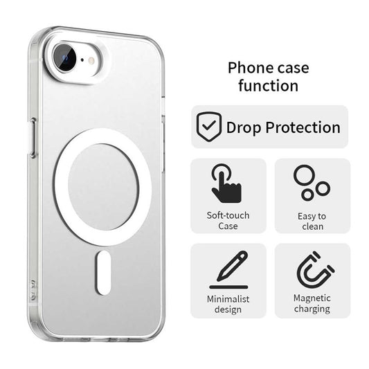 For iPhone 16e Case Magnetic Case Skin Touch Matte Anti Drop TPU + PC Phone Back Cover - TechGearPal
