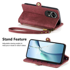 For Huawei nova 13 5G Zipper Wallet Case Geometry Lines Leather Phone Cover with Strap