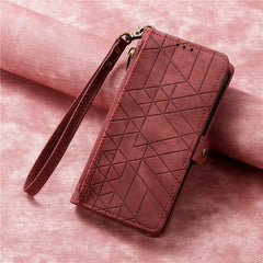 For Huawei nova 13 5G Zipper Wallet Case Geometry Lines Leather Phone Cover with Strap