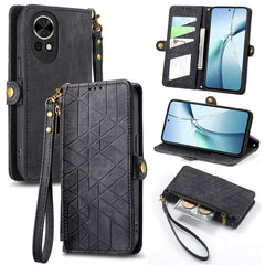 For Huawei nova 13 5G Zipper Wallet Case Geometry Lines Leather Phone Cover with Strap