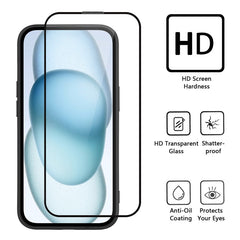 WANLONFENG XL2 Series for iPhone 16e Case IMD Glitter TPU Phone Cover with Tempered Glass Film - TechGearPal