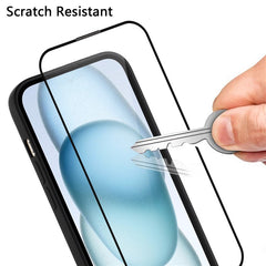WANLONFENG XL2 Series for iPhone 16e Case IMD Glitter TPU Phone Cover with Tempered Glass Film - TechGearPal