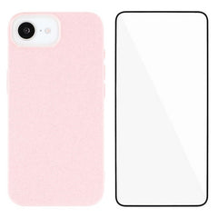 WANLONFENG XL2 Series for iPhone 16e Case IMD Glitter TPU Phone Cover with Tempered Glass Film - TechGearPal
