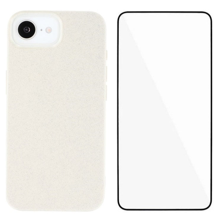 WANLONFENG XL2 Series for iPhone 16e Case IMD Glitter TPU Phone Cover with Tempered Glass Film - TechGearPal