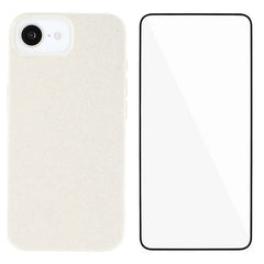 WANLONFENG XL2 Series for iPhone 16e Case IMD Glitter TPU Phone Cover with Tempered Glass Film - TechGearPal
