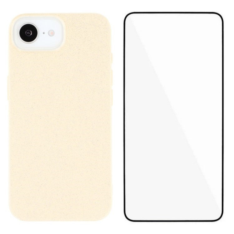 WANLONFENG XL2 Series for iPhone 16e Case IMD Glitter TPU Phone Cover with Tempered Glass Film - TechGearPal