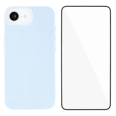 WANLONFENG XL2 Series for iPhone 16e Case IMD Glitter TPU Phone Cover with Tempered Glass Film - TechGearPal