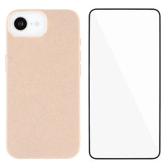 WANLONFENG XL2 Series for iPhone 16e Case IMD Glitter TPU Phone Cover with Tempered Glass Film - TechGearPal