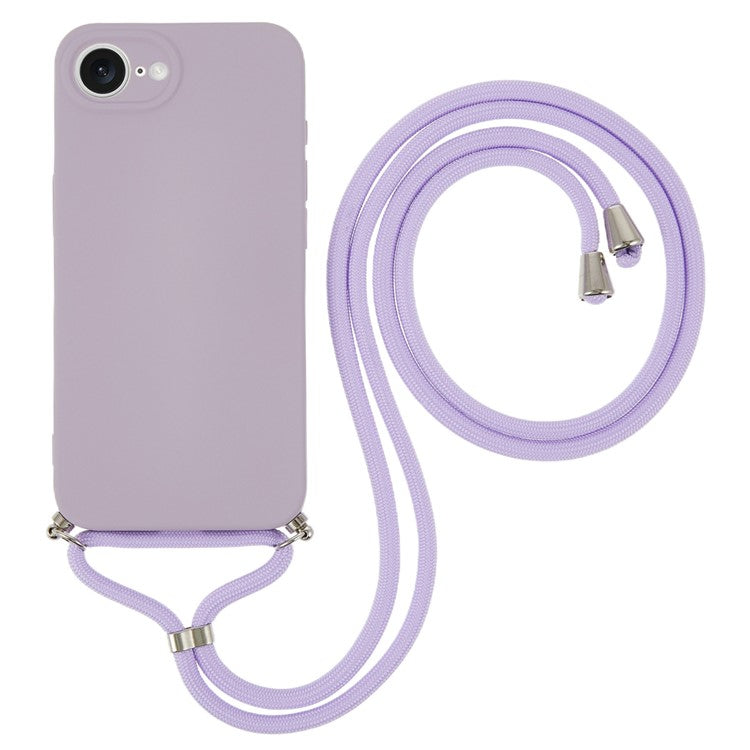 For iPhone 16e Case Flexible TPU Fiber Lining Anti-Shock Crossbody Phone Cover - TechGearPal
