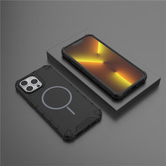 For iPhone 13 Pro Max Magnetic Case Corrugated Texture Heat Dissipation Shockproof TPU + PC Phone Back Cove - TechGearPal