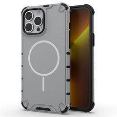 For iPhone 13 Pro Max Magnetic Case Corrugated Texture Heat Dissipation Shockproof TPU + PC Phone Back Cove - TechGearPal